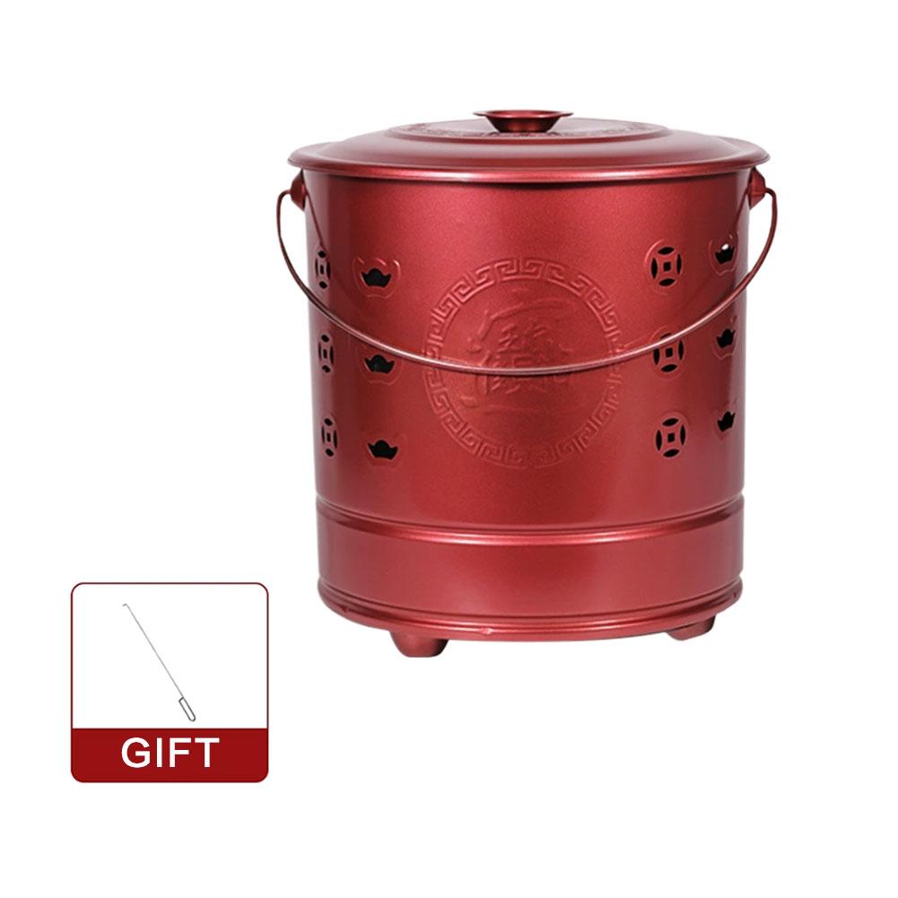 Yanan Kovalar Boş Metal Şömine Kovası Geleneksel Kağıt Para Yakma Varili Ev Bahçe Dış Mekan İçin Hazine Kasesi
