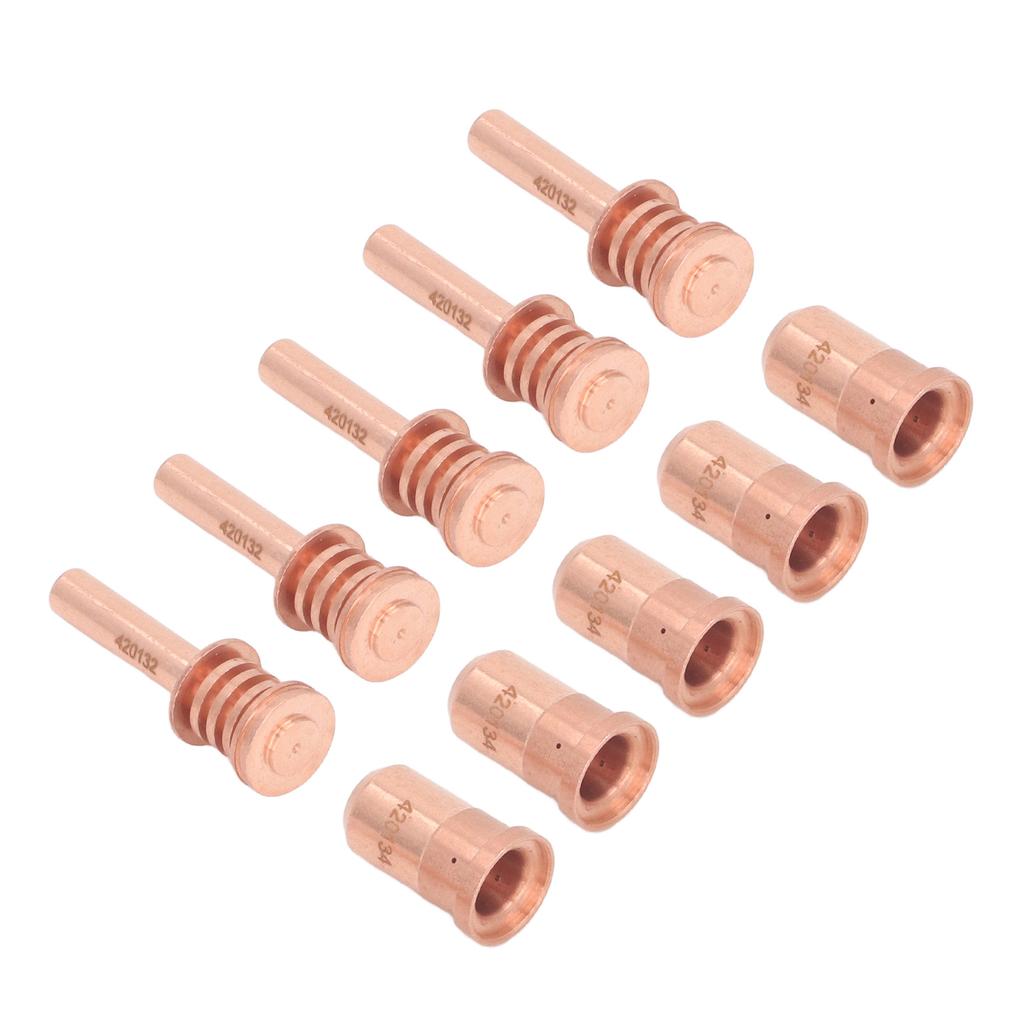 5Pcs 420132 Electrodes 5Pcs 420134 Nozzles Brass Cutting Nozzle Electrode Set for PMX 30AIR Plasma