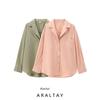 Araltay New Arrival Fashion Style Women's Clothing Fashion All-Match Minimalist Pocket Decoration Poplin Shirt Tops 026499