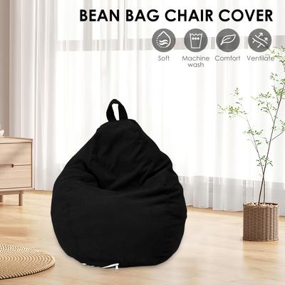 Bean Bag Cover Big Cotton Linen Lazy BeanBag Chair Sofa Covers Puff Relax Lounge Couch Beanbag Chairs Cover with Handle for Kids
