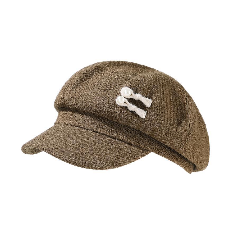 

Женский весенне-осенний винтажный берет, восьмиугольная шляпа, кепка газетчика кофейный