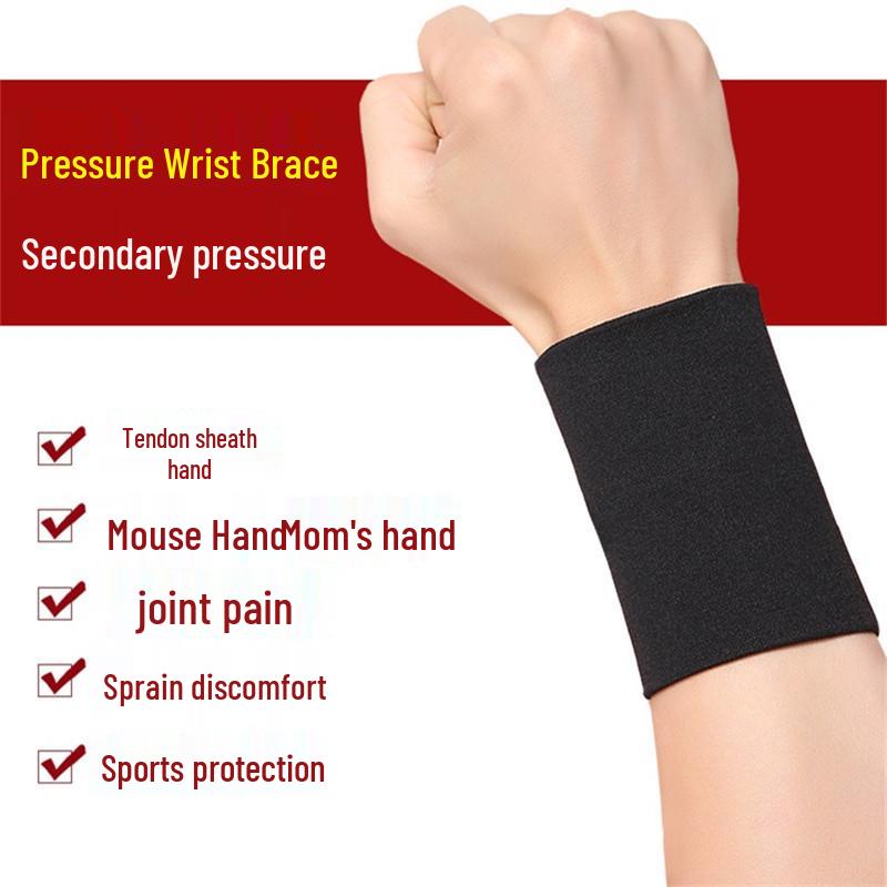 Cross-Border Sports Protective Wrist Sleeve for Tennis & Basketball Single M (wrist length 15-17cm) чёрный