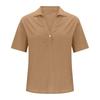 Women's Comfortable Linen Button-Down Short-Sleeve Shirt