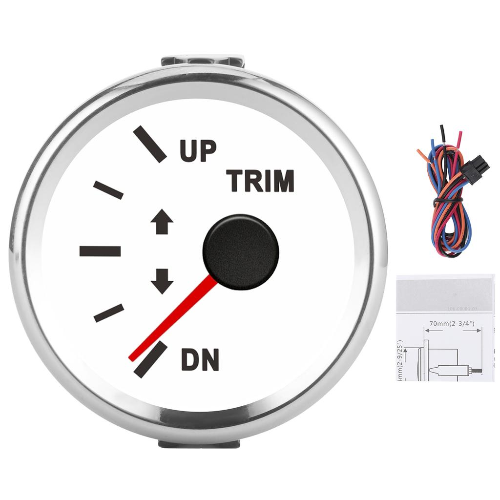 Balance Gauge Meter Boat Trim Balance Gauge Meter IP67 Waterproof with Red Backlight 52mm Ship Yacht Marine Yacht Trim Gauge