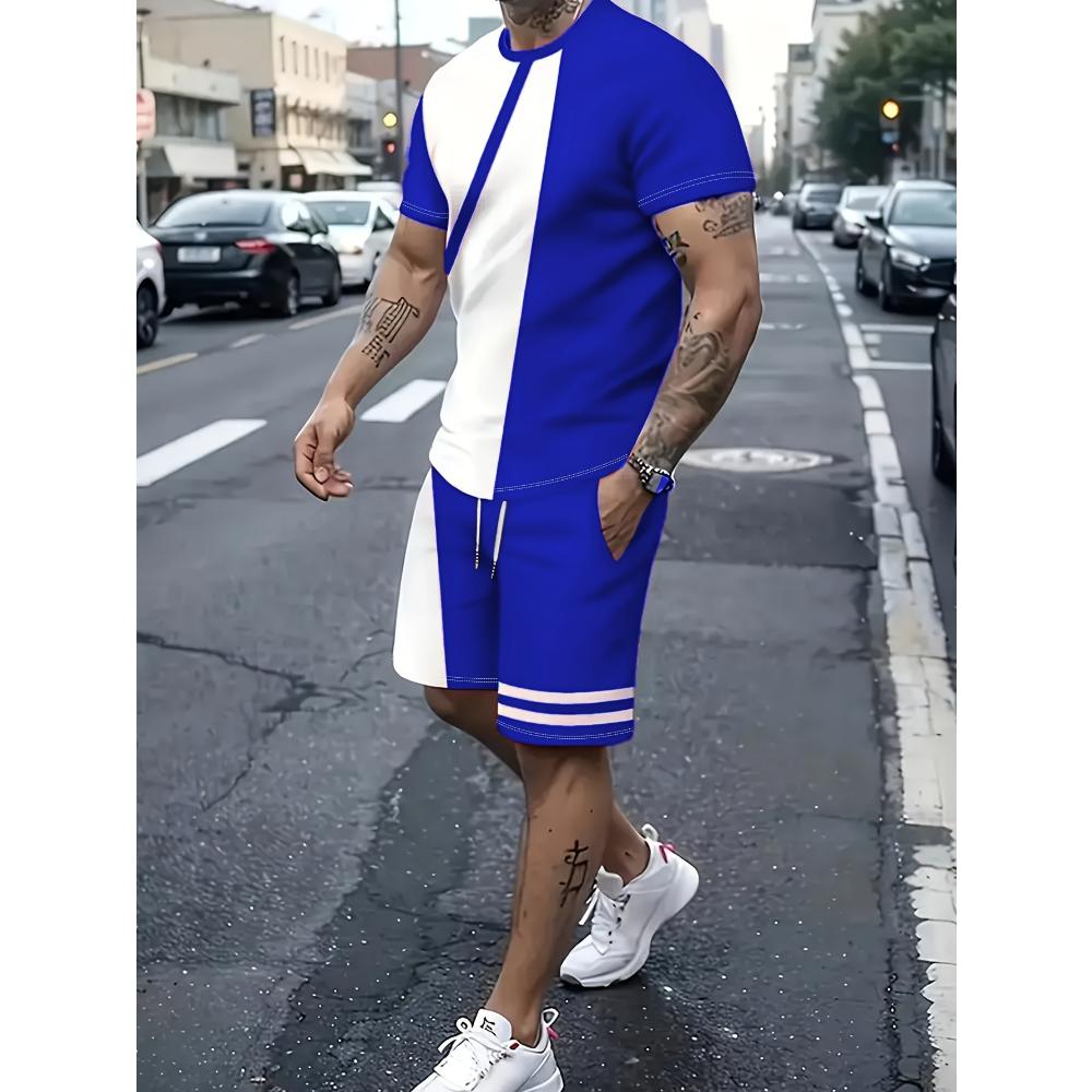 Men's Short-sleeved Shorts Casual Suit Fashionable Simple Sports Suit Comfortable Breathable Unisex Sports Clothing