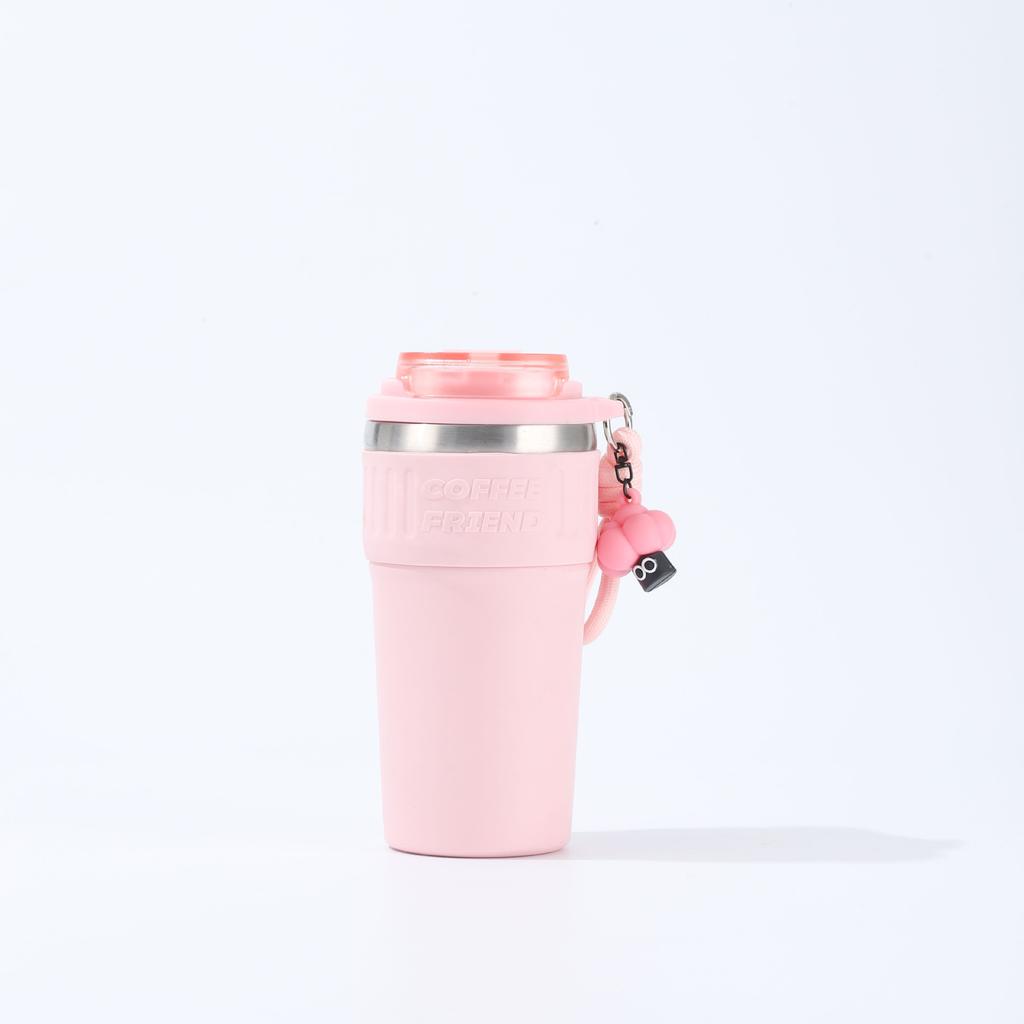 630ml 304 Stainless Steel Insulated Cup with Large Capacity for Home Office Coffee Cup and Double Drinking Cup with Lifting Rope