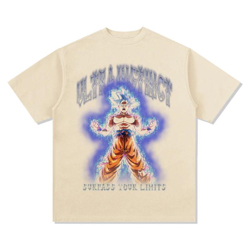 Ultra Instinct Dragon Ball Goku TShirt Surpass Your Limits Graphic Tee Premium Cotton Crew Neck Streetwear Fashion Tops
