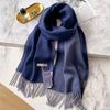 Color solid color matching scarf women's winter new high-end cashmere mother scarf gift