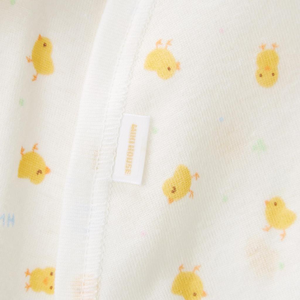 MIKI HOUSE Combi Baby Chick Made In for Boys and Underwear, Pattern, 100% Cotton, Japan, Girls, Newborn, 50cm, White, 40-2321-389