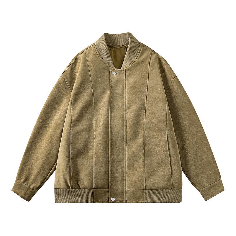 

Maillard Brown Tie-Dye Gradient Leather Motorcycle Jacket for Men - 2025 Spring/Autumn American Style 2XL хакі