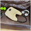 Taschen Damen Retro geflochtene Taschen Fauler Stil große Kapazität ausgehöhlte Strandtaschen Kontrastfarbe Unterarm-Beuteltaschen
