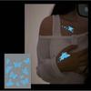 1/6 Sheets Blue Luminous Glow Tattoo Sticker Waterproof Temporary Finger Wrist Body Art False Butterfly Tattoo