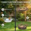 2/3 Layer Deck Bird Feeder Stand Hanging Bird Bath with Adjustable Clamp Fence Mounted Bird Feeder for Outdoor Garden Decoration