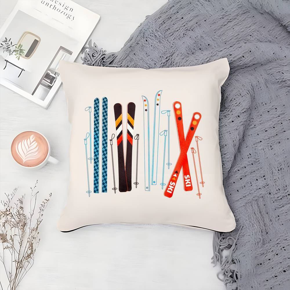 Ski Resort Prop Pillow Case Printing Pillowcase Living Room Sofa Cushion Cover Bedroom Room Decor