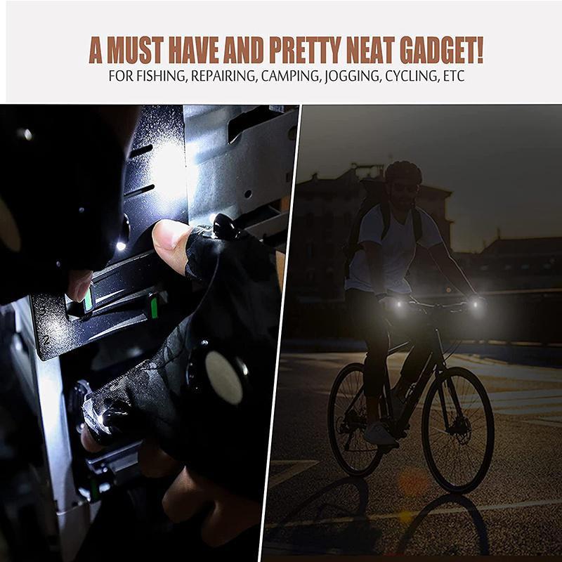2 ST/Set LED Ficklampa Handskar Gåvor för Män Handsfree Lampor för Fiske Camping Vandring Reparation