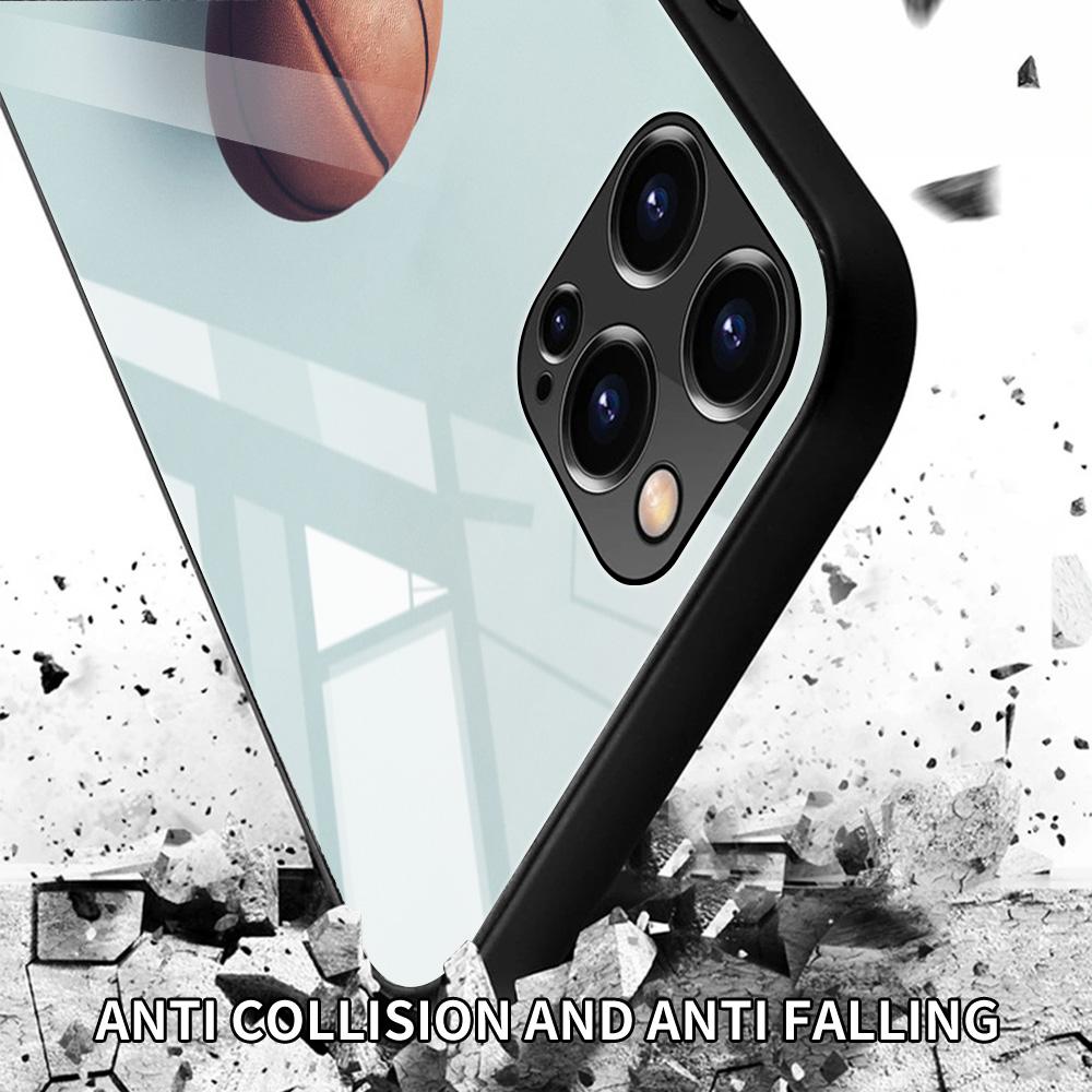 Tempered Glass Phone Case For iPhone 12 11 Pro Max Shell For iPhone Xs Max XR XS 7 8 Plus 11 Pro Basketball Basket