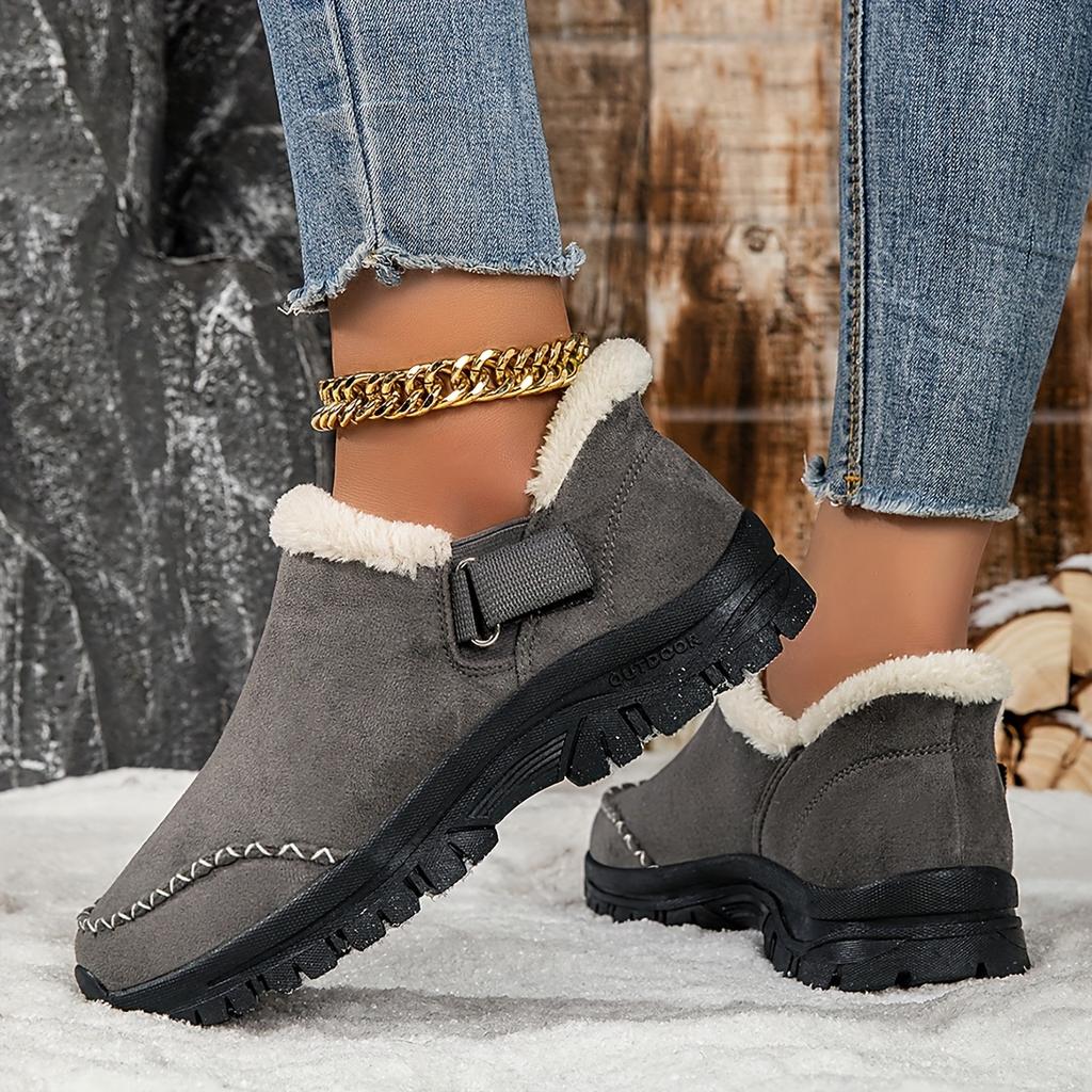 Cotton slippers for home indoor warmth cotton shoes for winter, outdoor snow boots for low-top lightweight fleece cotton slippers