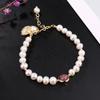100% Natural Freshwater Pearl & Strawberry Quartz Shell Design 14K Gold Filled Female Bracelets  For Women Birthday Gifts