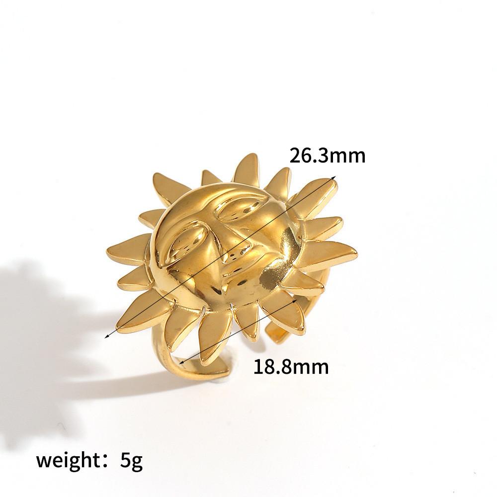 Браслет с подвеской-солнцем из нержавеющей стали, геометрический стиль, для женщин Ring 2