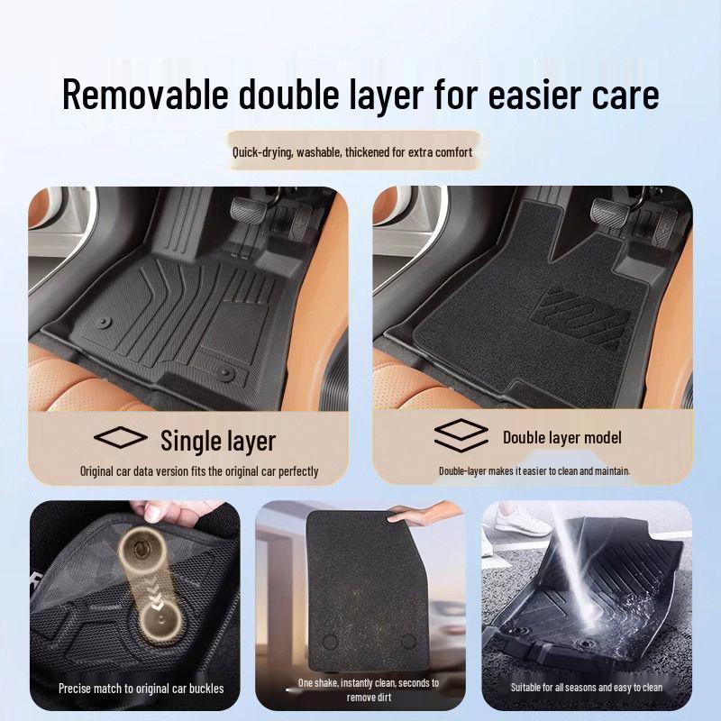 Xiaopeng M03 TPE Car Floor Mats - 2024 Driver's Seat Surround Carpet Style