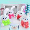 Adorable Bowknot Bear And Bunny Plush Keychain For Bags Cute Cartoon Stuffed Toy