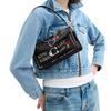 Coach Tabby Skizzenprint Leder Schulter Crossbody Handtasche Mittel Damenhandtaschen Silber Schwarz CBA26-LHBLC