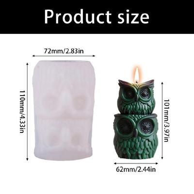 Stampo Candela Civetta a Strati, Stampo in Silicone Animale per Creazione Candele, Stampo per Artigianato in Resina Fai da Te per Candele per Aromaterapia