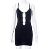 Suspended Sleeveless Hollow out Dress Black Camisole Sleeveless Hollow Dress