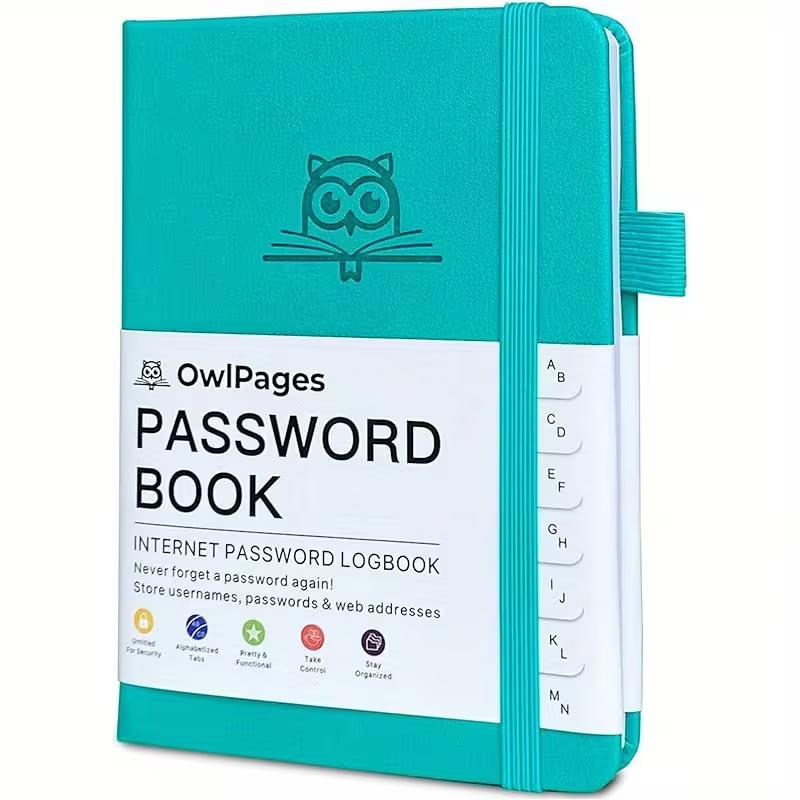 Книга для паролей с алфавитными вкладками Книга для хранения паролей Адрес веб-сайта Журнал интернет-паролей Блокнот для паролей зелёный