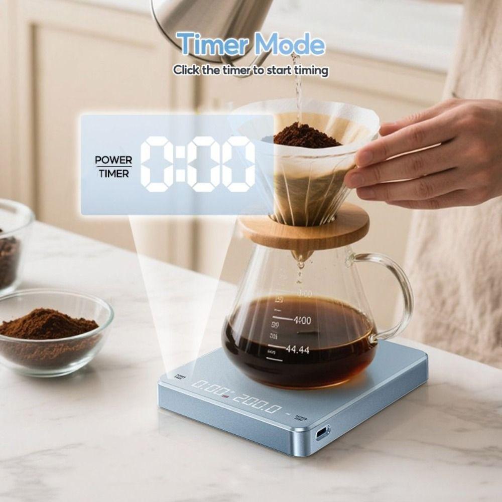 LED Screen Digital Kitchen Scale USB Rechargeable Coffee Scale High-precision Scale  Coffee Brewing
