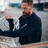Guernsey Woollens Fisherman Whole Garment Cardigan - Navy