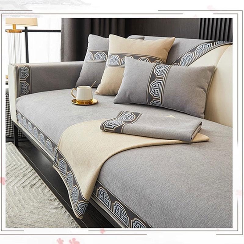 Chenille Sofa Cover for All Seasons Living Room Decoration Non-slip Sofa Seat Cover Couch Slipcover Dustproof Durable Sofa Towel