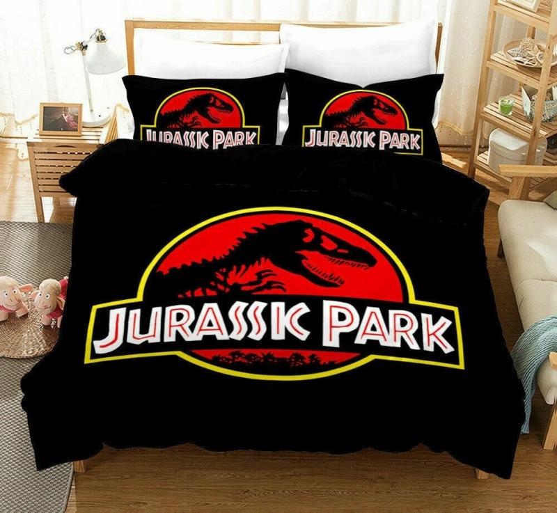 3D Jurassic Park Bedding Set Kids Boy Home Textile Decor Bed Sets Queen Size Comforters Quilt Bedroom Queen Dinosaur Duvet Cover