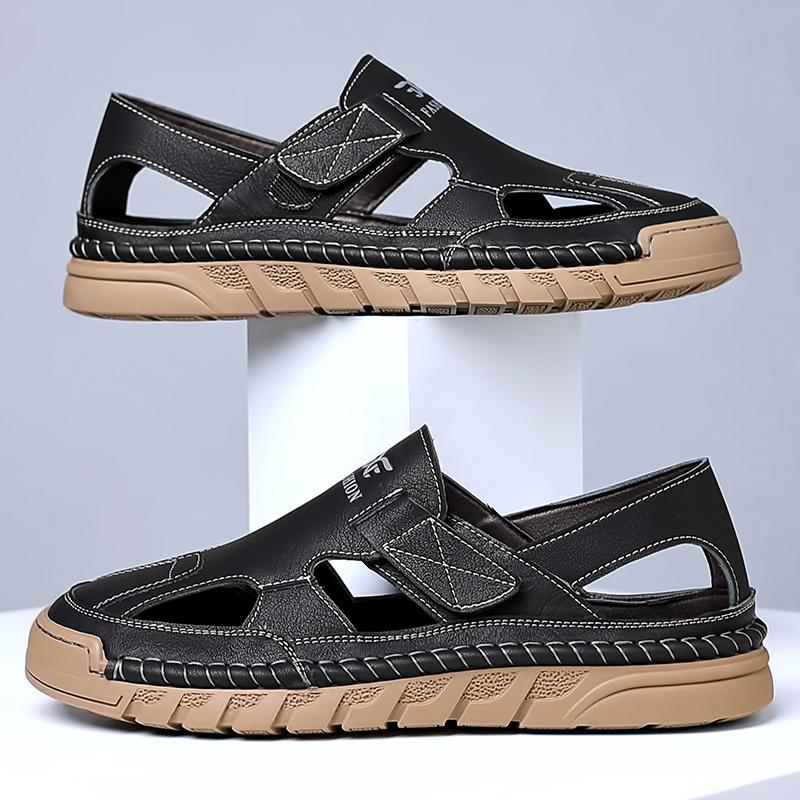 Fashion Fashion Men Casual Leather Summer Flats Non Slip Outdoor Sandals Water Walking Hiking Trekking Shoes Quick Dry Wading Aqua Shoes