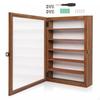 Sunglasses Cabinet with Glass Door Wooden Display Case Multi-Shelf