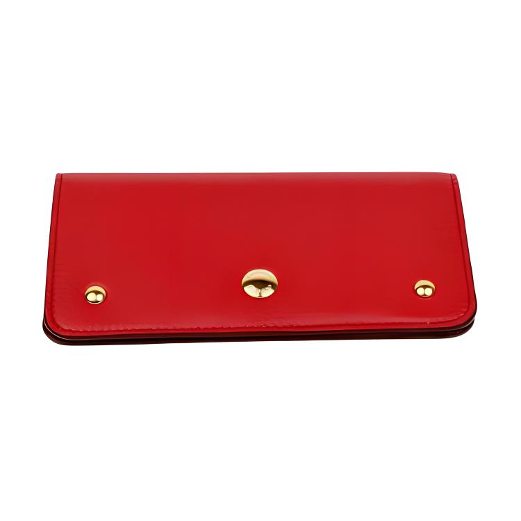 Burberry Foldable Snap Closure Solid Color Leather Wallet Women wallet Red 80463041 Shopping Bag SetBasic SetShopping Bag 25190₽