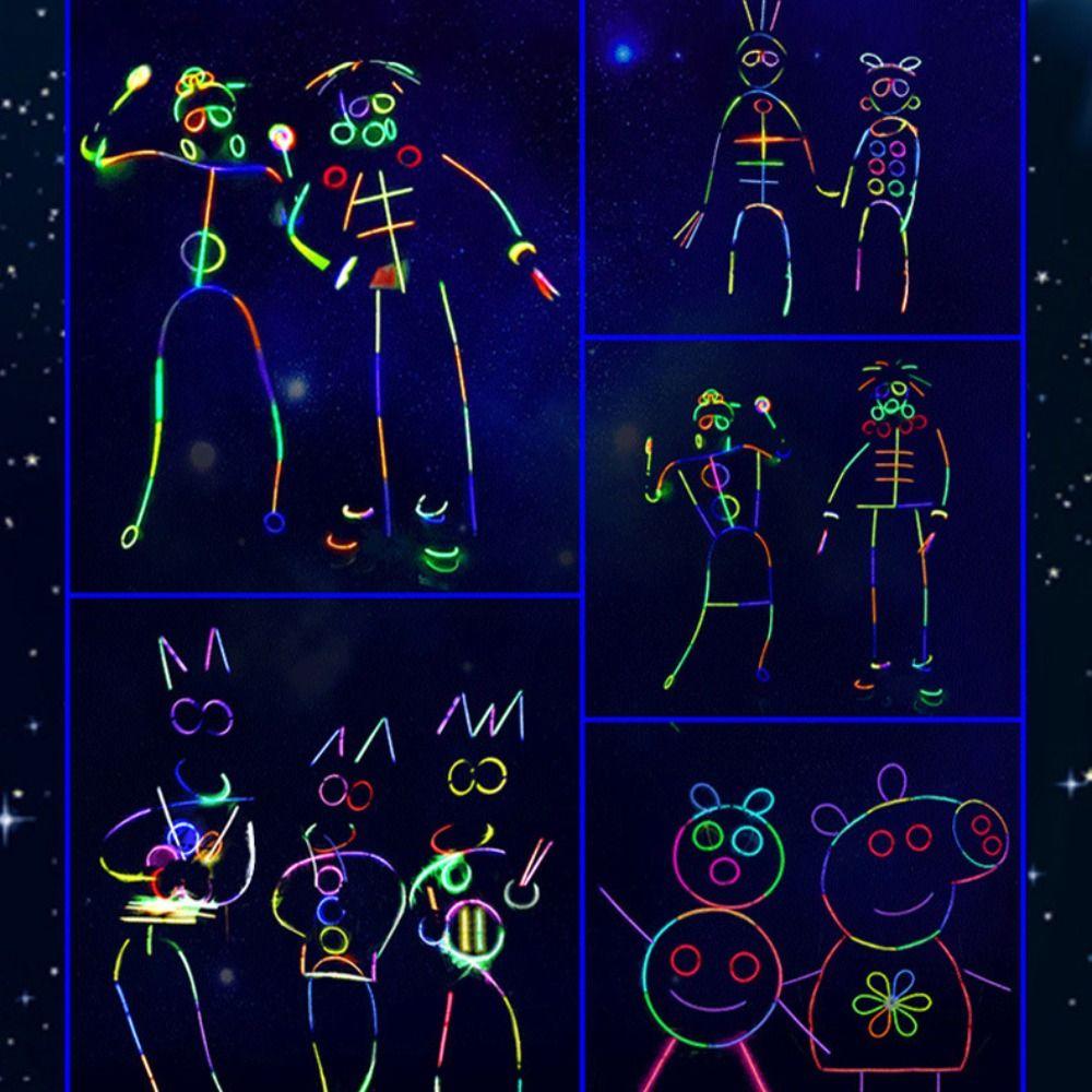 100PCS Random Color Glow Sticks Plastic Colorful Glowing Stick  Wedding Party