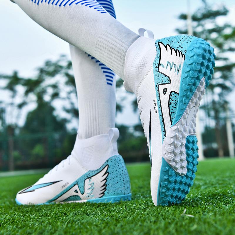 35-46 Młodzież Dorosły Duży Antypoślizgowe Odporne na Ścieranie Modne Krótkie Paznokcie Wysokie Trampki Piłkarskie