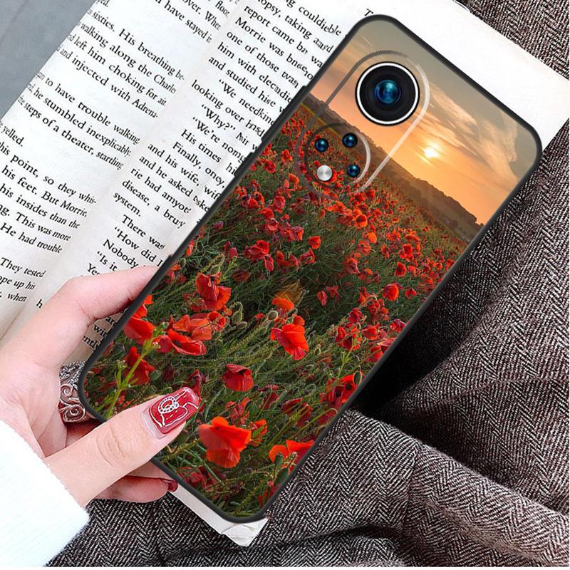 Red Corn Poppy Flower Case For Honor Magic 8 6 7 Lite Honor 400 200 Pro 50 70 90 X8c X8b X9a X9c X9b X9d Win Cover