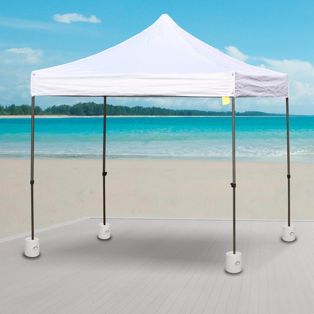 4 Pack 36 kg Gazebo Weights, Canopy Tent Weights with Rapid Clip, Gazebo Leg Weights Fill with Sand or Water, White