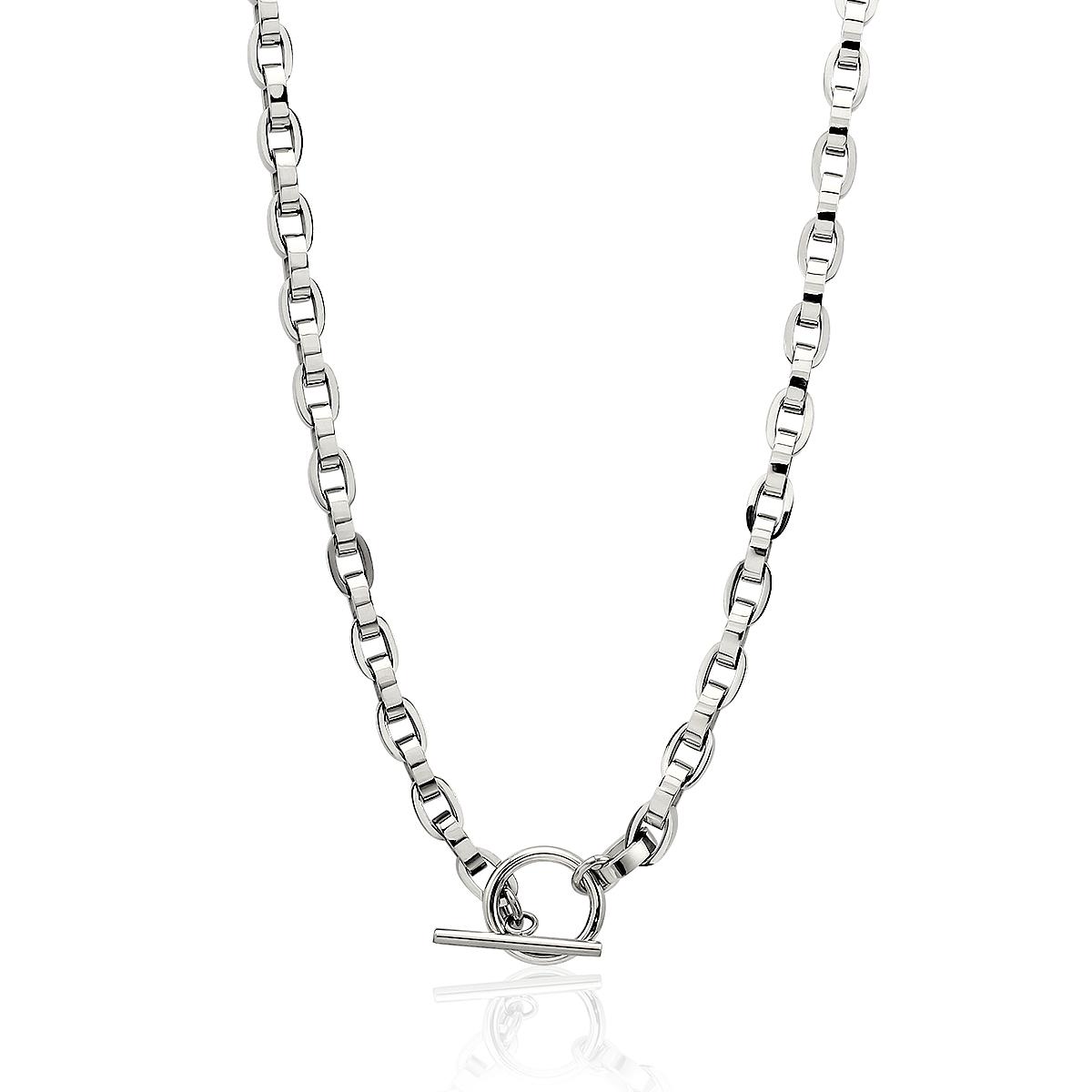 

Ins Geometric Shape OT Closure Necklace for Women Men 2-Tone Chunky Link Chains Gold Trendy for Anniversary Occasions