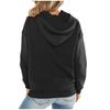 Ladies Hooded Plaid Print Long Sleeve Sweatshirt Loose Women Drawstring Sweatshirt