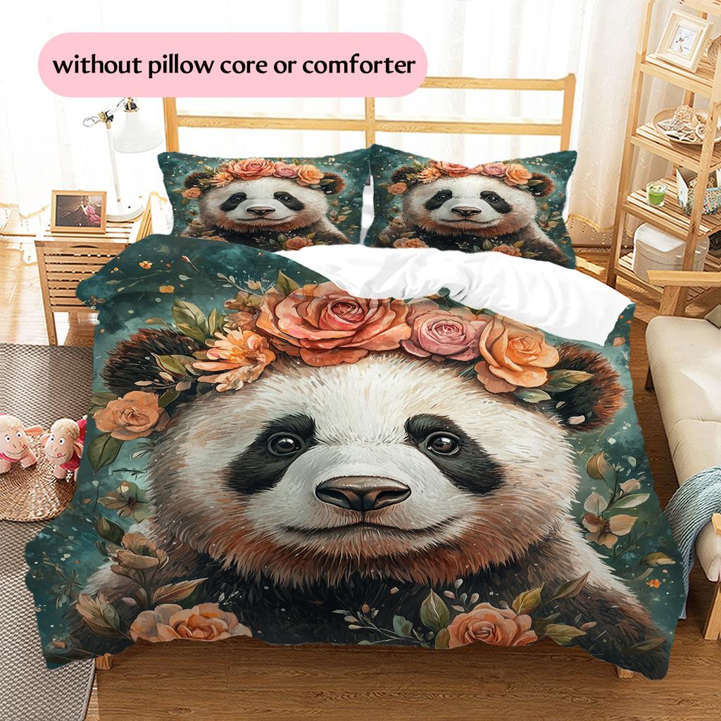 Animal  Pattern Bedding Quilt Set Quilt Cover Pillowcase Home Decoration  Gift (1 * duvet cover + 2 * pillowcase, without core)