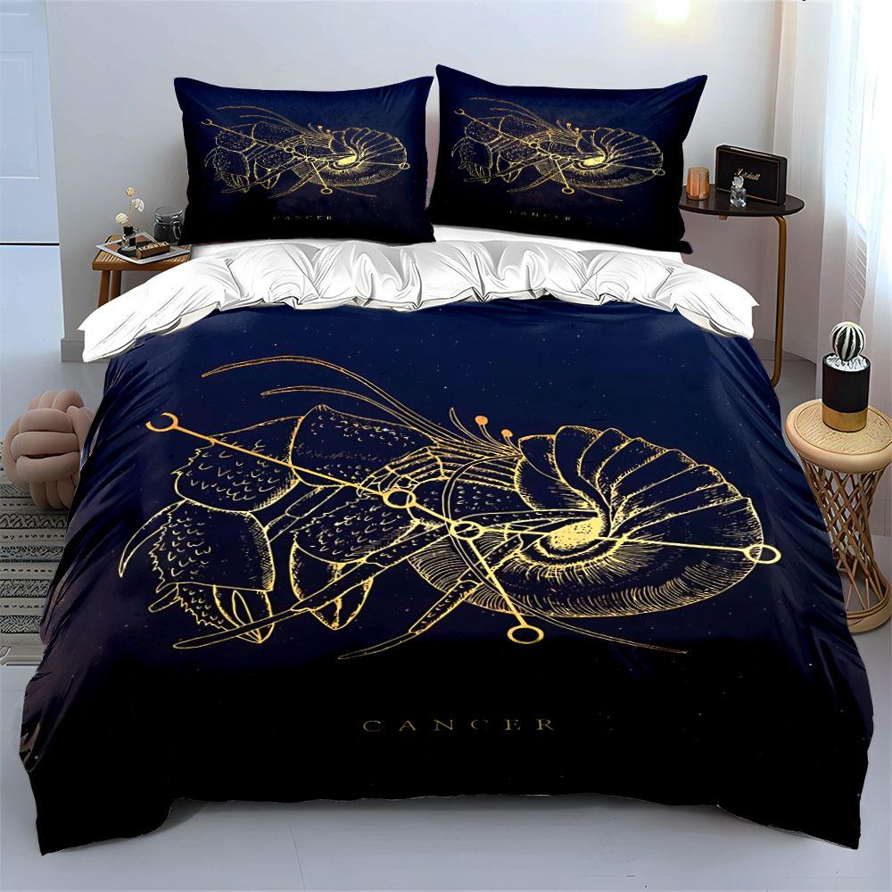 Zodiac Cancer Bedding Set Bedding Duvet Cover Set Duvet Cover Pillowcases  (1 * Duvet Cover 2 * Pillowcases, without duvet insert)