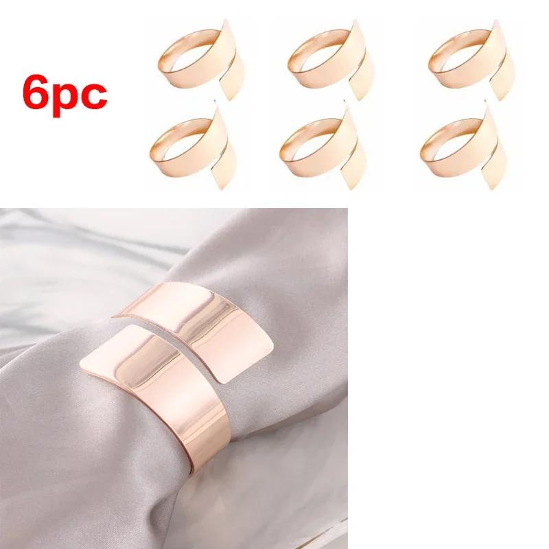 6 шт. Сплав Металл Сервировочные Салфетки Кольцо для Свадебной Салфетки Для Украшения Стола Салфетница Свадебные Кольца для Салфеток Обеденные Тканевые Салфетки