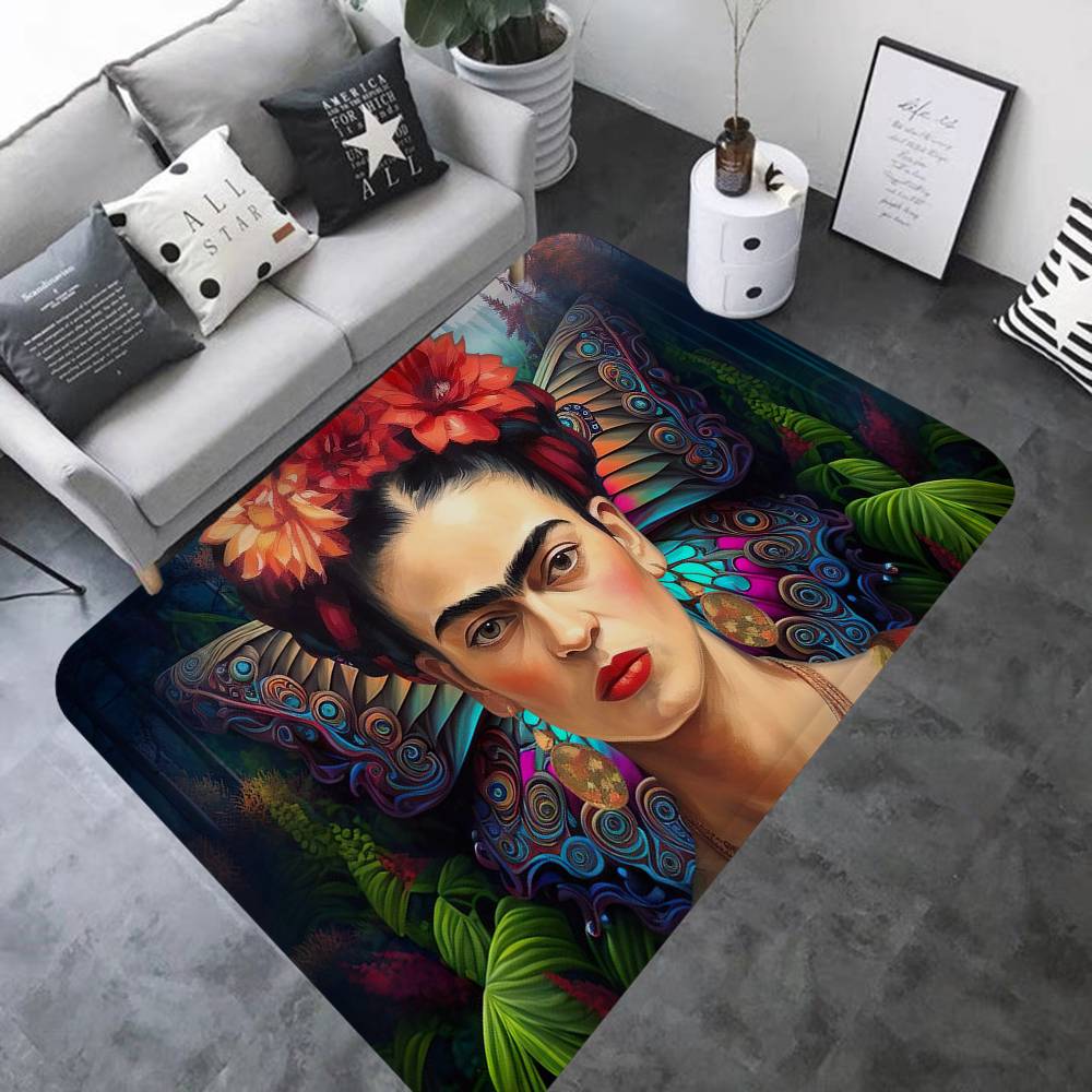 Tappetino Vintage Artista F-Frida K-Kahlo Stanza dei Bambini Decorazione Camera da Letto Balcone Tappetino Antiscivolo Tappetino Ingresso Tappeto