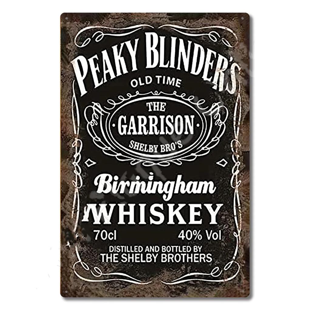 Vintage Tin Sign Peaky Blinders Whiskey Metal Sign Poster Retro Art Plaque Wall Decor for Home Bar Pub Cafe Restaurant 8x12 I