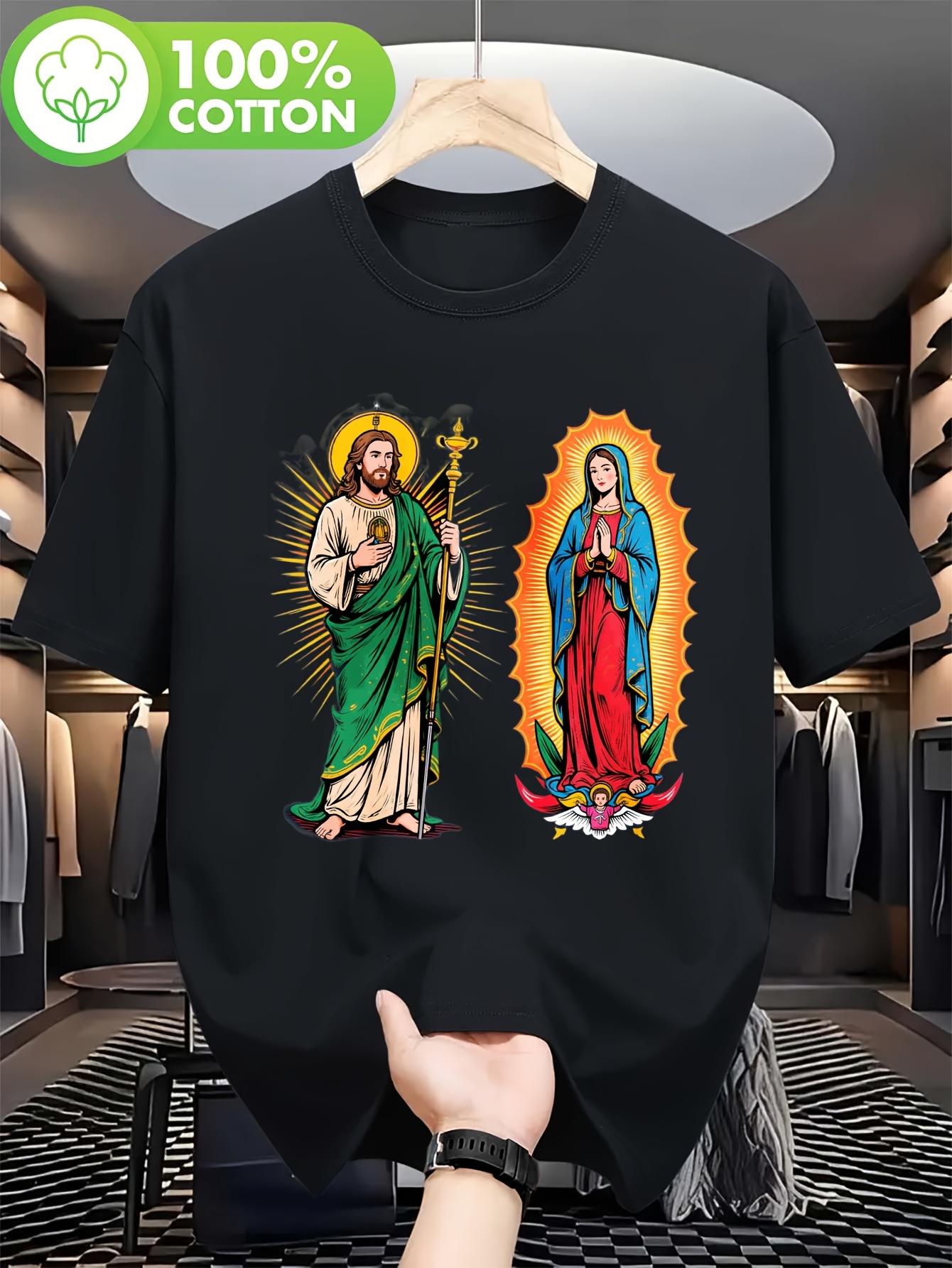 

Ladies Faith T-shirt Round Neck Casual Top Made of Pure 200g Heavy Duty, Perfect for Church Wear, Casual, and Prayer - Ideal Religious Gift 4XL чорний