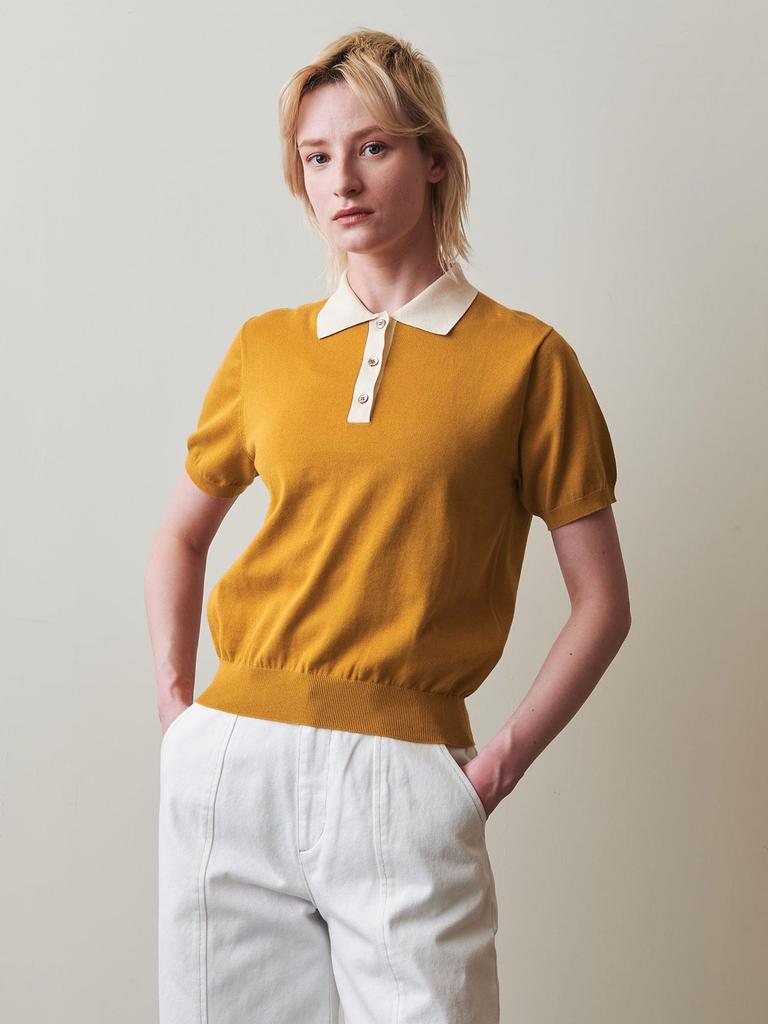 Youth United Steven Alan Bicolor Polo Collar Knit 82181990238 2300 BEIGE FREE [Beauty & Arrows] (23)