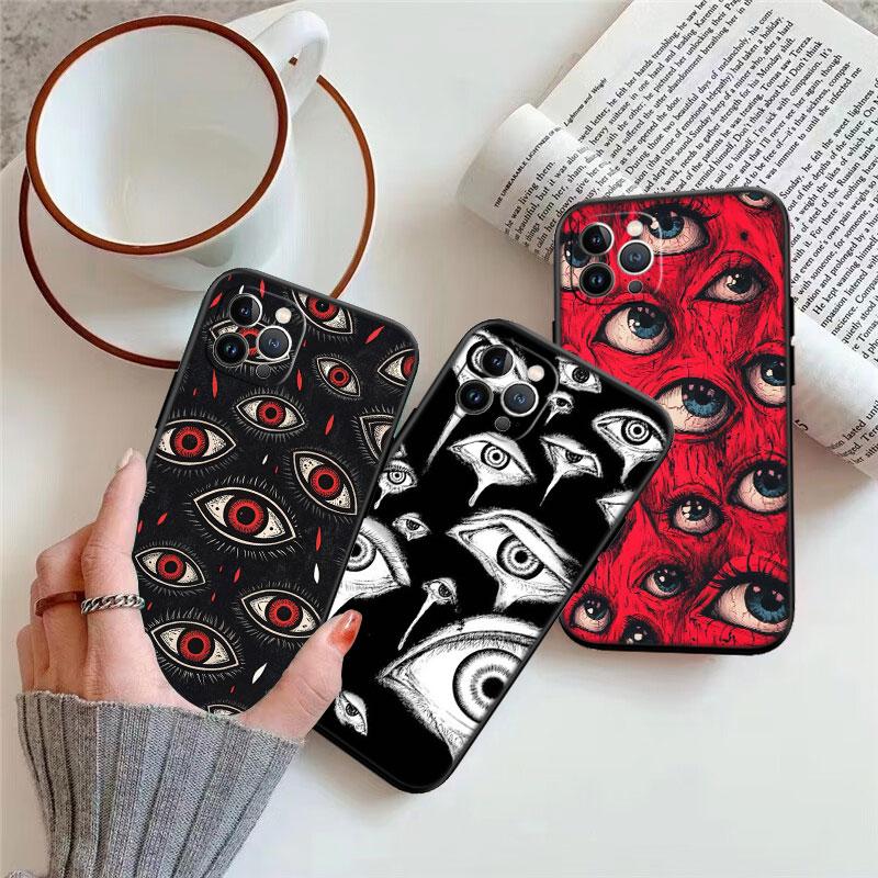 IK62 Spooky Scary Face Eyes New High-End Shell Phone Case for iPhone SE X XS XR 16E 17 11 Pro Max 8 7 6 6s Plus Air